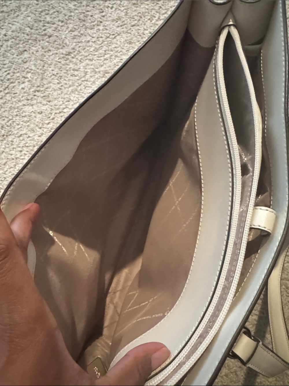 Michael Kors Light Gray MK Logo Tote with Gold Accent - Picture 9 of 12